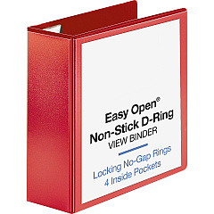 Business Source Red D-ring Binder 4" Binder Capacity - Fastener: D-Ring - Pocket: 4 - Polypropylene - Red - Non-stick, Labeling Area - 1 Each (BSN26983) Business Source Red D-ring Binder 4" Binder Capacity - Fastener: D-Ring - Pocket: 4 - Polypropylene - Red - Non-stick, Labeling Area - 1 Each (BSN26983)