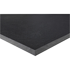 Genuine Joe Brush Tip Scraper Mat Indoor, Outdoor - 60" Length x 36" Width x 0.400" Thickness - Rectangular - Rubber - Black - 1 Each (GJO70381)