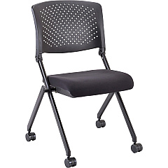 Lorell Upholstered Foldable Nesting Chairs Black Seat Color - Fabric Seat Material - Black Back Color - Plastic Back Material - Metal Frame Material - 2 / Carton (LLR41848)