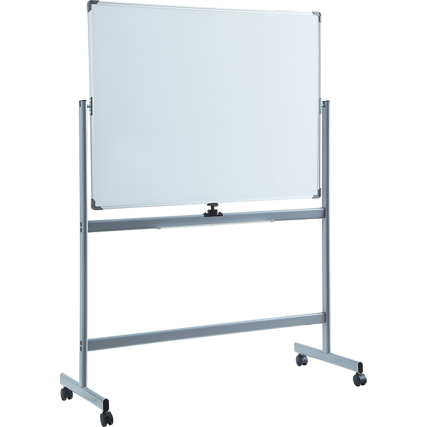 Lorell Double-sided Magnetic Whiteboard Easel 72" (6 ft) Width x 48" (4 ft) Height - White Surface - Rectangle - Floor Standing - Magnetic - 1 Each (LLR52569)