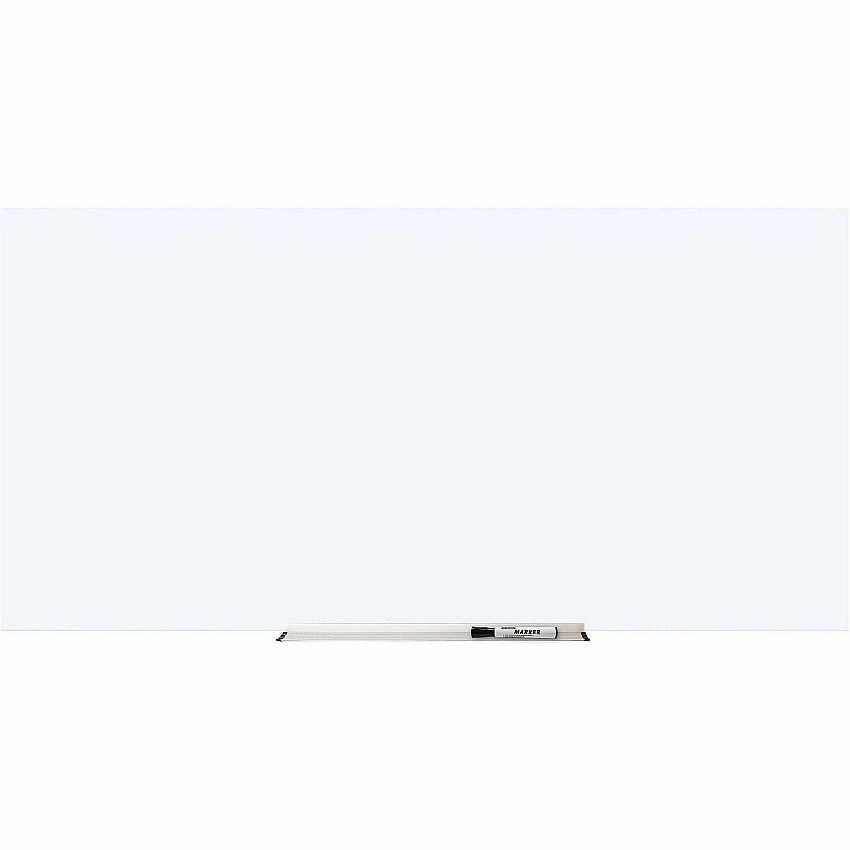 Lorell Magnetic Glass Dry-Erase Board 96" (8 ft) Width x 48" (4 ft) Height - White Glass Surface - Rectangle - Magnetic - 1 Each (LLR55661)