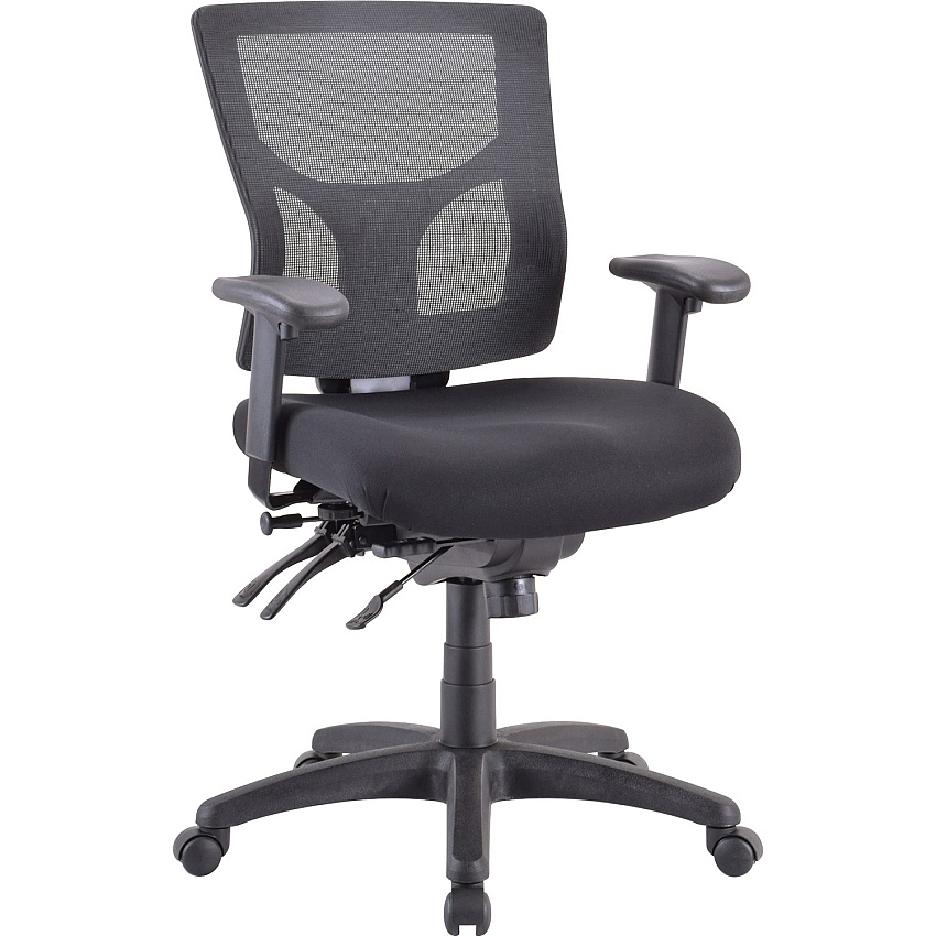 Lorell Conjure Executive Mesh Mid-back Chair Black Seat Color - Black Back Color - Mesh Back Material - Mid Back - 5-star Base - 1 Each (LLR62001)