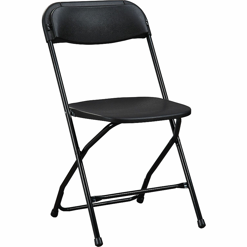Lorell Injection-molded Folding Chairs X-Style Base - Black - Plastic - 4 / Carton (LLR62534)