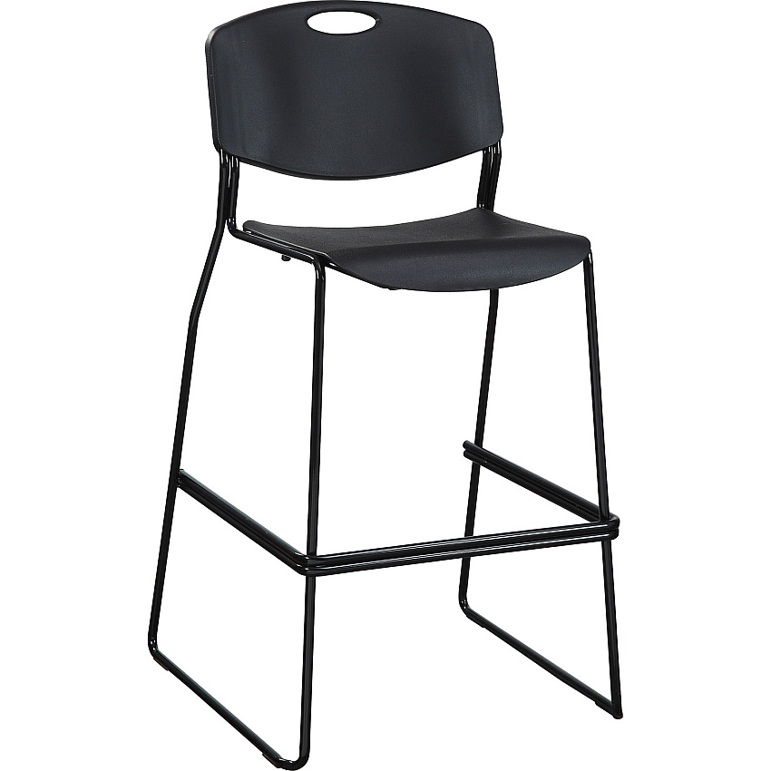 Lorell Heavy-duty Bistro Stack Chairs Black Seat Color - Plastic Seat Material - Black Back Color - Plastic Back Material - Black Frame Color - Steel Frame Material - 2 / Carton (LLR62535)