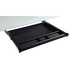 Lorell Laminate Desk 4-compartment Drawer x 20.5" Width x 16" Depth - Material: Acrylonitrile Butadiene Styrene (ABS) - Finish: Black - 1 Each (LLR82092)