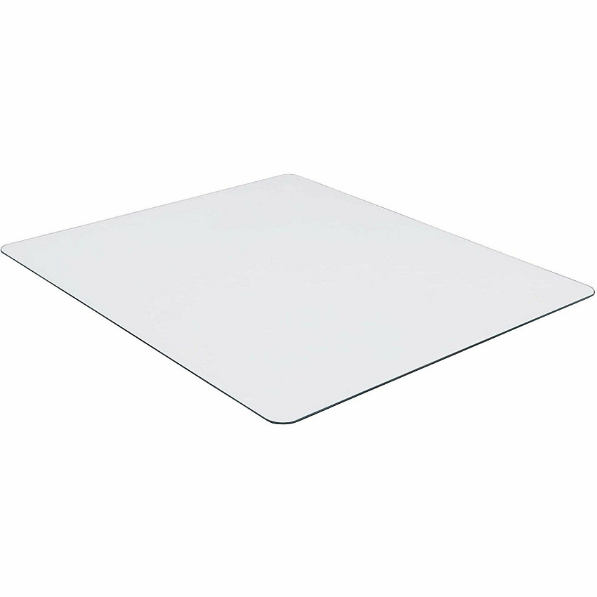Lorell Tempered Glass Chairmat Carpet, Hardwood Floor, Marble - 50" Length x 44" Width x 0.250" Thickness - Rectangular - Tempered Glass - Clear - 1 Each (LLR82834)