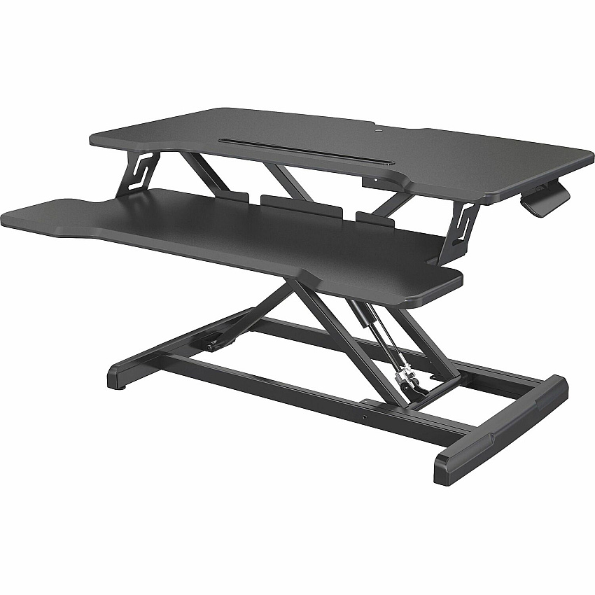 Lorell X-type Slim Desk Riser 19 lb Load Capacity - 16.50" Height x 20" Width - Desktop - Black - 1 Each (LLR99539)