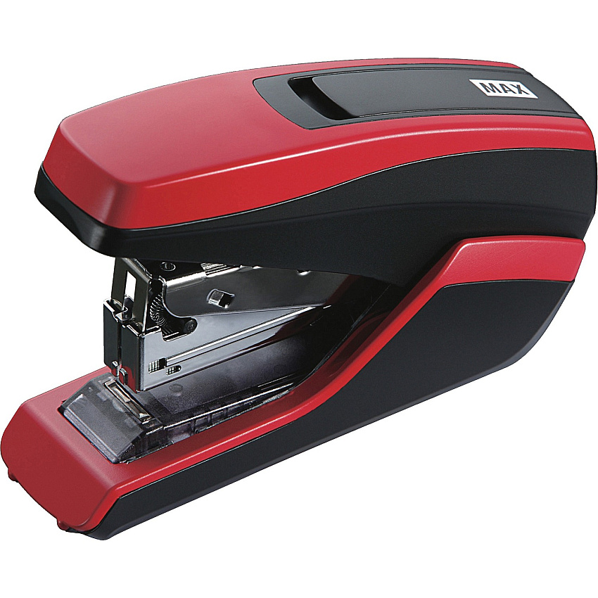 MAX HD-55FL Half-strip Stapler Staples Upto 35 Sheet of 80g/m² Paper - Holds Upto 100 Staple - Half Strip - Staple Size:  - 24/0.24" , - 26/0.24" - 1.34" Throat Depth - Red, Black - 1 Each (HD91661)