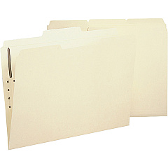 Business Source 1/3 Tab Cut Legal Recycled Fastener Folder 8 1/2" x 14" - 1 Fastener - 2 Plys - Manila - 10% Recycled - 50 / Box (BSN17230)