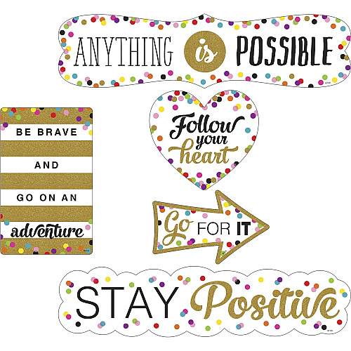 Teacher Created Resources Confetti Positive Accents Residue-free, Write on/Wipe off - Multicolor - 1 Pack (77326)