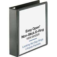 Business Source Locking D-Ring View Binder 2" Binder Capacity - Letter - 8 1/2" x 11" Sheet Size - 500 Sheet Capacity - Fastener: D-Ring - Pocket: 4, Inside Front & Back - Polypropylene, Chipboard - Black - Recycled - Locking Ring, Clear Overla (BSN26960) Business Source Locking D-Ring View Binder 2" Binder Capacity - Letter - 8 1/2" x 11" Sheet Size - 500 Sheet Capacity - Fastener: D-Ring - Pocket: 4, Inside Front & Back - Polypropylene, Chipboard - Black - Recycled - Locking Ring, Clear Overla (BSN26960)
