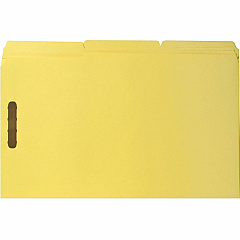 Business Source 1/3 Tab Cut Legal Recycled Fastener Folder 11" x 14" - 3/4" Expansion - 2 Fastener - 2" Fastener Capacity - 11 pt. - 2 Plys - Yellow - 10% Recycled - 50 / Box (BSN17222)