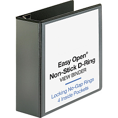 Business Source Locking D-Ring View Binder 4" Binder Capacity - Letter - 8 1/2" x 11" Sheet Size - 775 Sheet Capacity - Fastener: D-Ring - Pocket: 4, Inside Front & Back - Polypropylene, Chipboard - Black - Recycled - Non-glare, Sturdy, Exposed (BSN26964) Business Source Locking D-Ring View Binder 4" Binder Capacity - Letter - 8 1/2" x 11" Sheet Size - 775 Sheet Capacity - Fastener: D-Ring - Pocket: 4, Inside Front & Back - Polypropylene, Chipboard - Black - Recycled - Non-glare, Sturdy, Exposed (BSN26964)