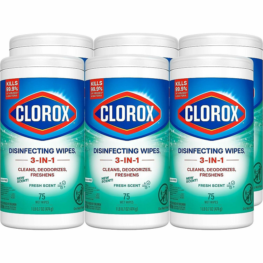 Clorox Disinfecting Wipes, Bleach-Free Cleaning Wipes For Multipurpose - Fresh Scent - Recommended For: Bacteria Remover, Virus Remover, Germs Remover - Bleach-free, Pre-moistened, Phosphorous-free, Easy Tear, Easy to Use, Antibacterial - White  (01656PL)