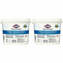 Clorox Healthcare Bleach Germicidal Wipes Bucket Ready-To-Use - 12" Length x 12" Width - Anti-corrosive, Antibacterial - White - 110/Tub - 25 / Bundle (30358BD) Clorox Healthcare Bleach Germicidal Wipes Bucket Ready-To-Use - 12" Length x 12" Width - Anti-corrosive, Antibacterial - White - 110/Tub - 25 / Bundle (30358BD)
