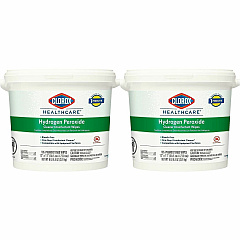Clorox Healthcare Hydrogen Peroxide Cleaner Disinfectant Wipes 11" Length x 12" Width - Bleach-free, Antibacterial - White - 185/Tub - 25 / Bundle (30826BD) Clorox Healthcare Hydrogen Peroxide Cleaner Disinfectant Wipes 11" Length x 12" Width - Bleach-free, Antibacterial - White - 185/Tub - 25 / Bundle (30826BD)
