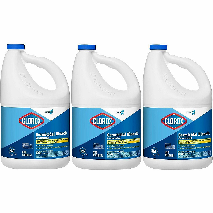 CloroxPro™ Germicidal Bleach Concentrate - 121 fl oz (3.8 quart) - Recommended For: Germs Remover - Disinfectant, Antibacterial - Clear - 2 / Pallet (30966PL)