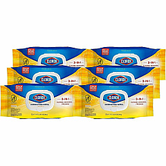 Clorox Disinfecting Cleaning Wipes Flex Pack For Multi Surface, Multipurpose - Wipe - Crisp Lemon Scent - Recommended For: Bacteria Remover, Grease Remover, Soap Scum Remover, Grime Remover, Virus Remover - Bleach-free, Antibacterial - White - 7 (31404BD) Clorox Disinfecting Cleaning Wipes Flex Pack For Multi Surface, Multipurpose - Wipe - Crisp Lemon Scent - Recommended For: Bacteria Remover, Grease Remover, Soap Scum Remover, Grime Remover, Virus Remover - Bleach-free, Antibacterial - White - 7 (31404BD)