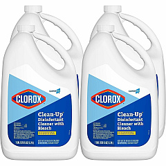 CloroxPro™ Clean-Up Disinfectant Cleaner with Bleach Refill For Multipurpose - Liquid - 128 fl oz (4 quart) - Fresh Scent - Recommended For: Stain Remover, Odor Remover, Virus Remover, Germs Remover - Disinfectant, Antibacterial - Clear -  (35420PL)