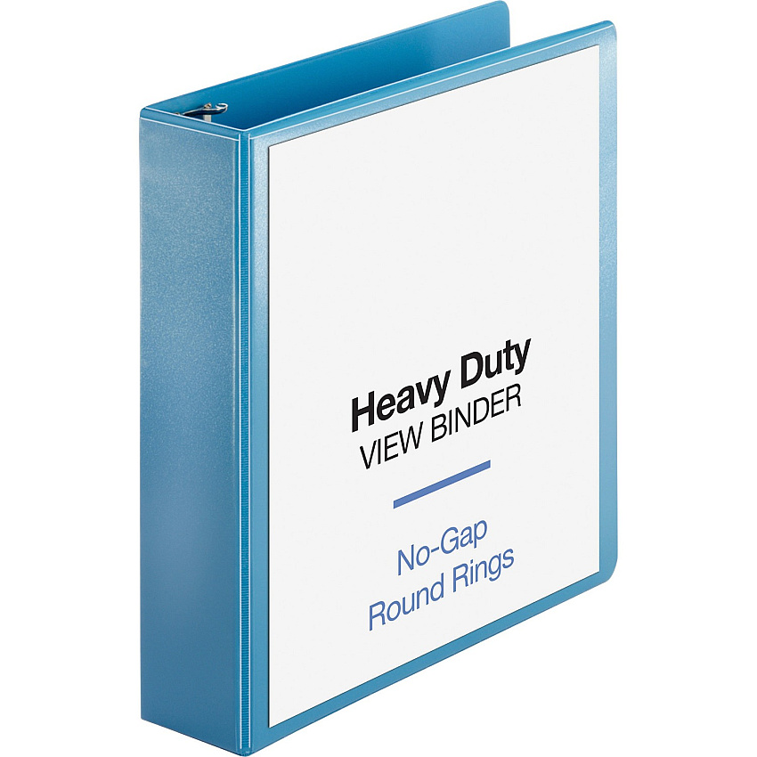 Business Source Premium Round Ring View Binder 2" Binder Capacity - Letter - 8 1/2" x 11" Sheet Size - 475 Sheet Capacity - Fastener: Round Ring - Pocket: 2, Internal - Polypropylene, Board, Chipboard - Light Blue - Wrinkle-free, Non-glare, Tra (BSN01642)