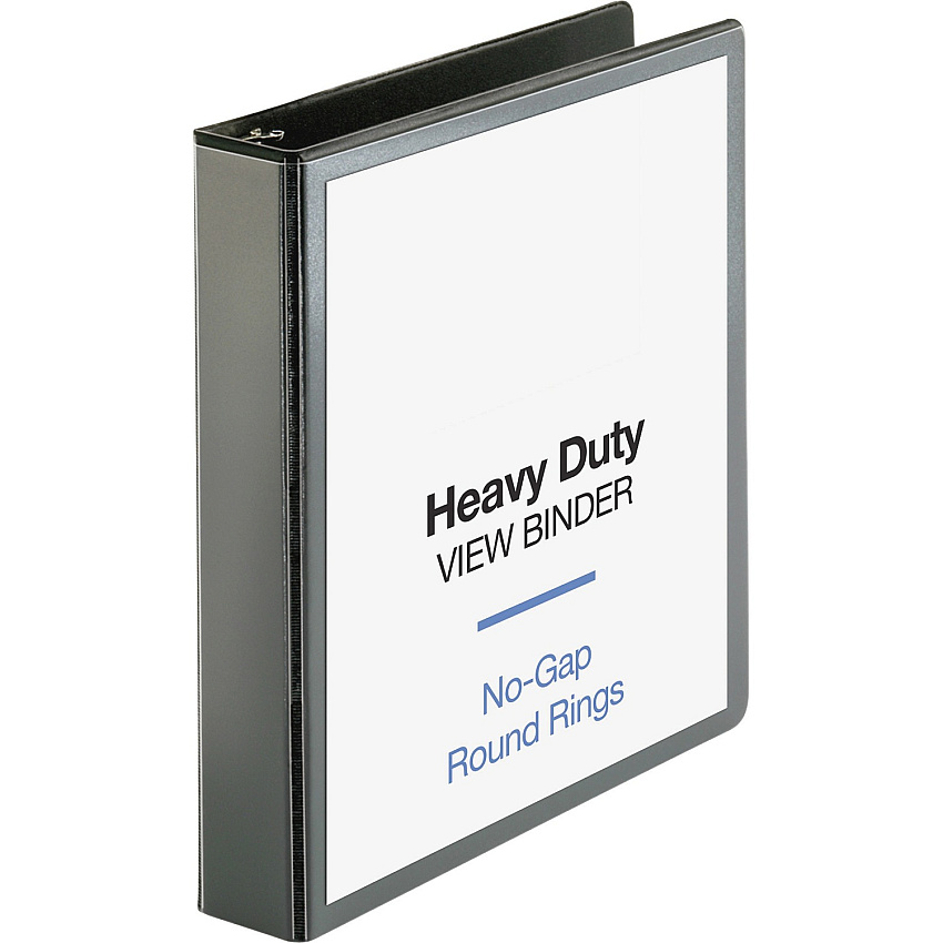 Business Source Premium Round Ring View Binder 1 1/2" Binder Capacity - Letter - 8 1/2" x 11" Sheet Size - 350 Sheet Capacity - Fastener: Round Ring - Pocket: 2, Internal - Polypropylene, Chipboard - Black - Wrinkle-free, Non-glare, Transfer Sa (BSN19650)