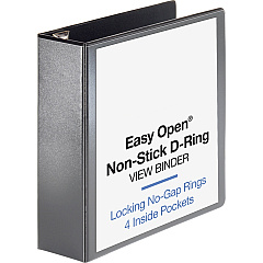 Business Source Locking D-Ring View Binder 3" Binder Capacity - Letter - 8 1/2" x 11" Sheet Size - 650 Sheet Capacity - Fastener: D-Ring - Pocket: 4, Inside Front & Back - Polypropylene, Chipboard - Black - Recycled - Non-glare, Acid-free, Expo (BSN26962) Business Source Locking D-Ring View Binder 3" Binder Capacity - Letter - 8 1/2" x 11" Sheet Size - 650 Sheet Capacity - Fastener: D-Ring - Pocket: 4, Inside Front & Back - Polypropylene, Chipboard - Black - Recycled - Non-glare, Acid-free, Expo (BSN26962)