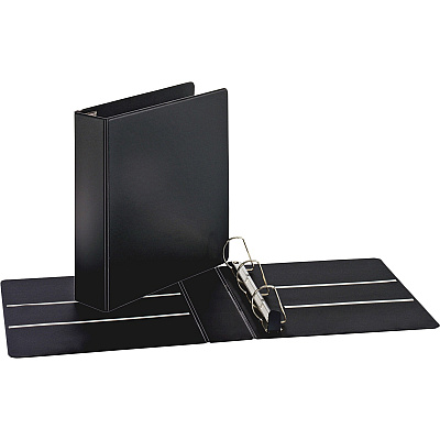 Business Source EasyOpen Locking Slant-D Ring Binders 1" Binder Capacity - Letter - 8 1/2" x 11" Sheet Size - 200 Sheet Capacity - Fastener: Slant D-Ring - Pocket: Inside Front & Back - Polypropylene, Chipboard - Black - Locking Ring, Non-stick (BSN26967)