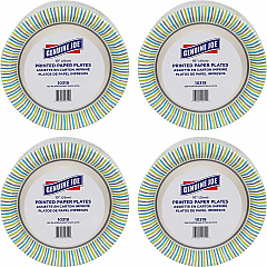 Genuine Joe 10" Printed Paper Plates Disposable - 10" Diameter - Assorted - 125/Pack - 4 / Carton (GJO10319CT)