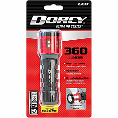 Dorcy Ultra HD Series Twist Flashlight 360 lm Lumen - 3 x AAA - Battery - Impact Resistant - Black, Red - 1 Each (414347)