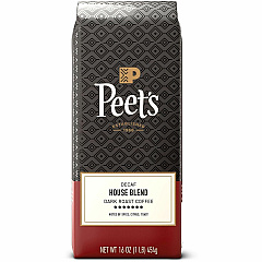 Peet's Coffee Peet's Ground House Blend Decaf Coffee Dark - 16 oz - Ground - Decaffeinated - 1 Each (501487) Peet's Coffee Peet's Ground House Blend Decaf Coffee Dark - 16 oz - Ground - Decaffeinated - 1 Each (501487)