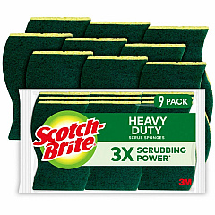 Scotch-Brite Heavy-Duty Scrub Sponges 2.8" Height x 4.5" Width - 9 / Pack - Yellow, Green (4295) Scotch-Brite Heavy-Duty Scrub Sponges 2.8" Height x 4.5" Width - 9 / Pack - Yellow, Green (4295)
