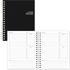 Blueline Undated Task Planner Personal - 7 1/4" x 9 1/4" Sheet Size - Twin Wire - Black - 1 Each (B31081) Blueline Undated Task Planner Personal - 7 1/4" x 9 1/4" Sheet Size - Twin Wire - Black - 1 Each (B31081)