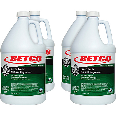 Betco Green Earth Natural Degreaser Concentrate - 128 fl oz (4 quart) - Bio-based, Phosphate-free - Dark Green - 4 / Carton (2170400CT)