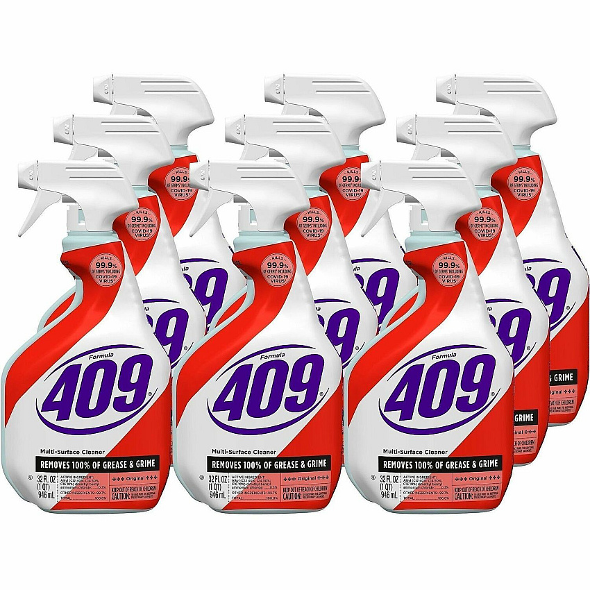 Formula 409 Multi-Surface Cleaner For Multi Surface - Spray - 32 fl oz (1 quart) - Original Scent - Recommended For: Grease Remover, Mold Remover, Mildew Remover, Grime Remover, Germs Remover - Anti-bacterial, Deodorize, Disinfectant - White, Re (31220CT)