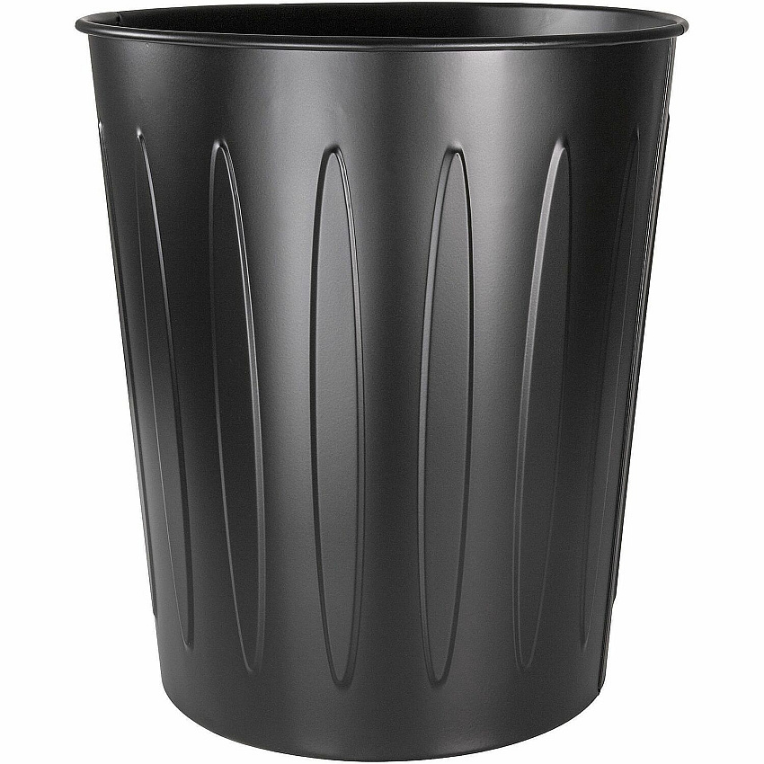Genuine Joe 6-gallon Fire-safe Trash Can 6 gal Capacity - Fire-Safe, Sturdy - 14" Height x 13" Diameter - Metal, Steel - Black - 6 / Carton (GJO58897CT)