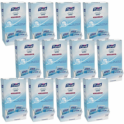 PURELL&reg; Cottony Soft Sanitizing Wipes 5" Width x 7" Length - White - 120/Box - 12 / Carton (902712CT)