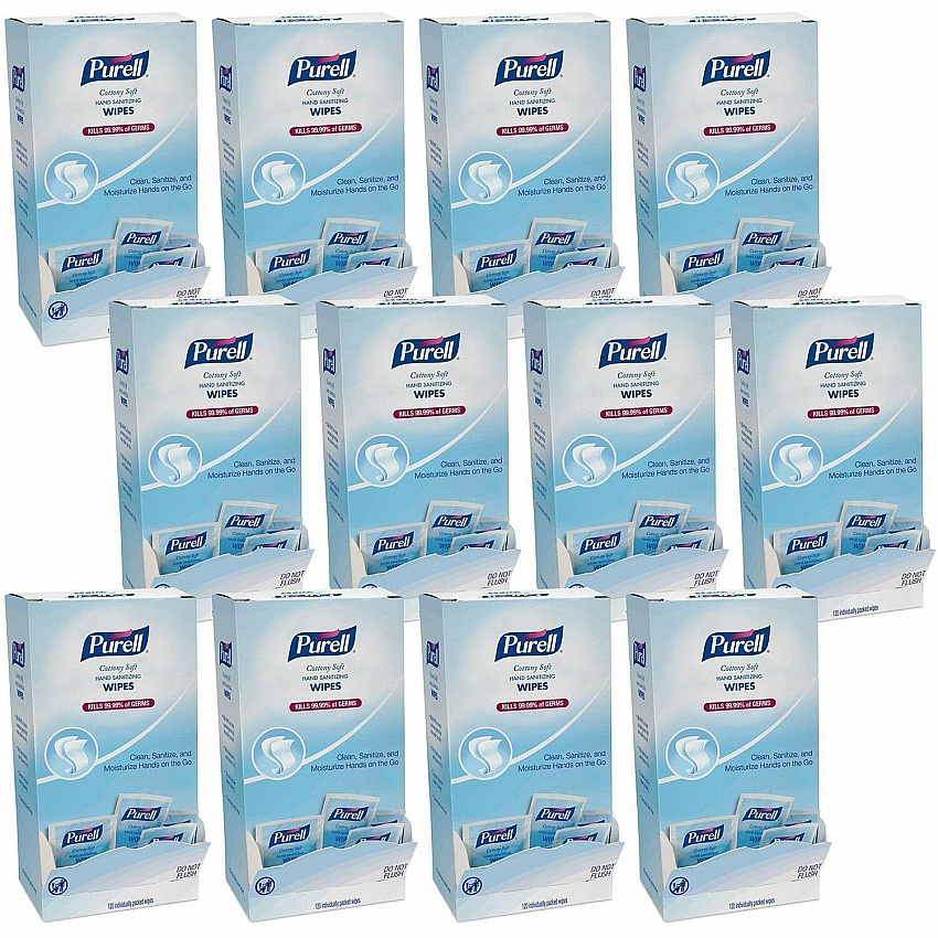 PURELL&reg; Cottony Soft Sanitizing Wipes 5" Width x 7" Length - White - 120/Box - 12 / Carton (902712CT)