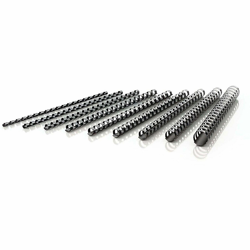 Mead CombBind Binding Spines 0.31" Maximum Capacity - 40 x Sheet Capacity - For Letter 8 1/2" x 11" Sheet - Black - Plastic - 125 / Box (4000131)