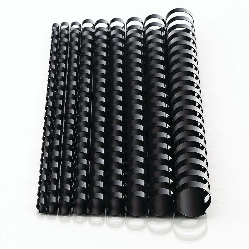 Mead CombBind Binding Spines 0.75" Maximum Capacity - 150 x Sheet Capacity - For Letter 8 1/2" x 11" Sheet - Black - Plastic - 125 / Box (4000136)