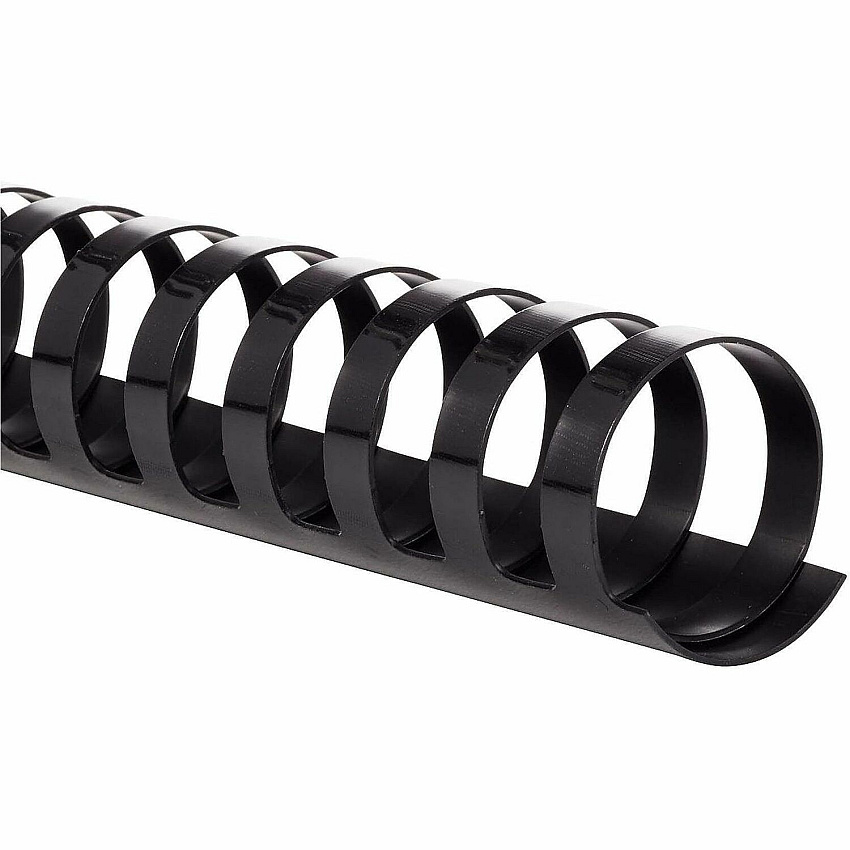 Mead CombBind Binding Spines 1" Maximum Capacity - 200 x Sheet Capacity - For Letter 8 1/2" x 11" Sheet - Black - Plastic - 125 / Box (4000137)