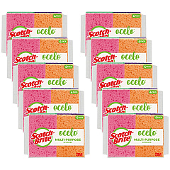 Scotch-Brite StayFresh Sponges 5.8" Height x 4.6" Width x 4.6" Depth - 4/Pack - 10 / Carton - Cellulose - Assorted (7274FDCT) Scotch-Brite StayFresh Sponges 5.8" Height x 4.6" Width x 4.6" Depth - 4/Pack - 10 / Carton - Cellulose - Assorted (7274FDCT)