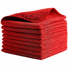 Rubbermaid Commercial Microfiber Cleaning Cloths For Commercial - 16" Length x 16" Width - Recommended For: Germs Remover, Microbe Remover - Bleach-safe, Washable, Durable, Chemical Resistant, Reusable - Red - 24/Bag - 12 / Carton (1820581CT)
