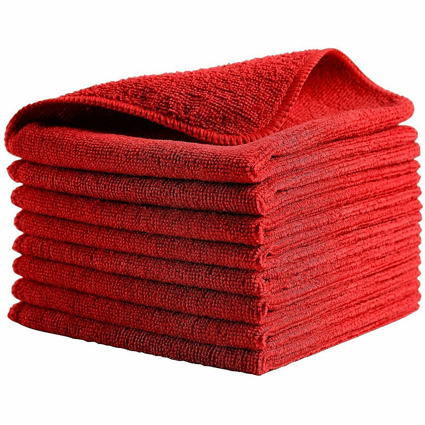 Rubbermaid Commercial Microfiber Cleaning Cloths For Commercial - 16" Length x 16" Width - Recommended For: Germs Remover, Microbe Remover - Bleach-safe, Washable, Durable, Chemical Resistant, Reusable - Red - 24/Bag - 12 / Carton (1820581CT)