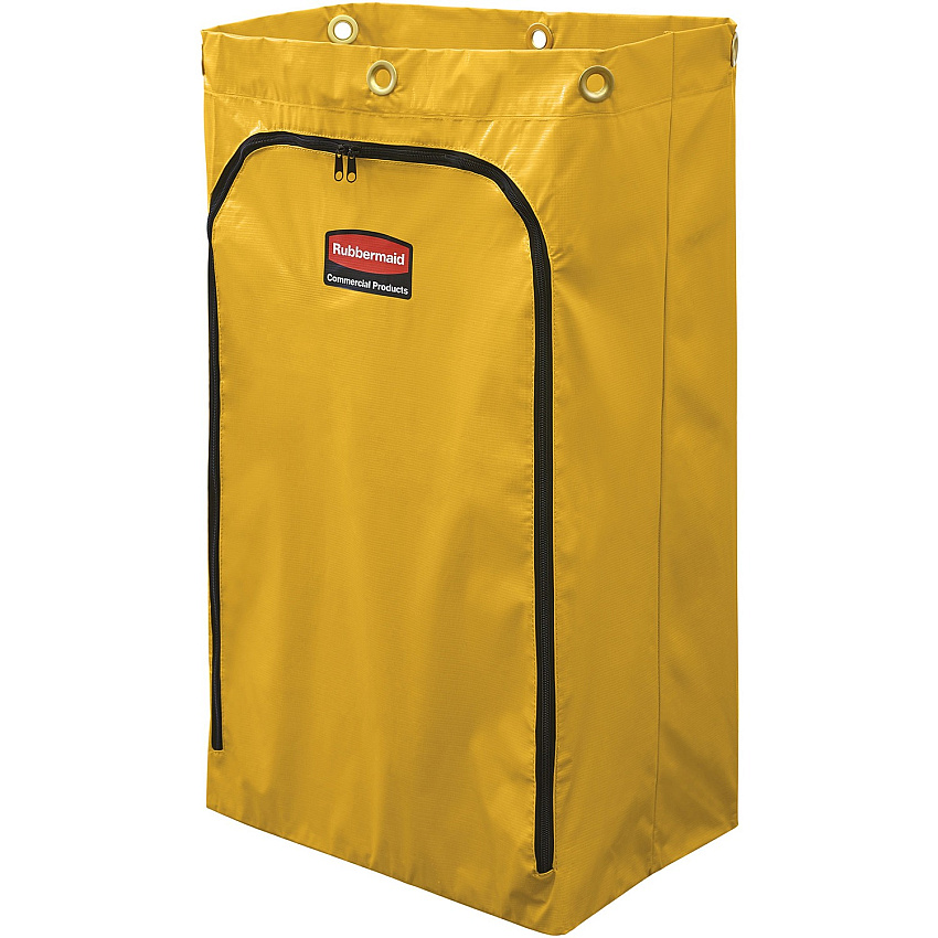 Rubbermaid Commercial 6173 Cleaning Cart 24-Gallon Replacement Bags 24 gal Capacity - 9.10" Length x 6.50" Width - Zipper Closure - Yellow - Vinyl - Janitorial Cart - 4 / Carton (1966719CT)