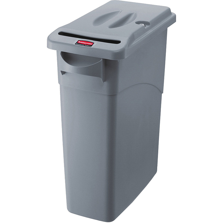 Rubbermaid Commercial Slim Jim Confidential Document Containers w/Lids (9W15LGYCT)