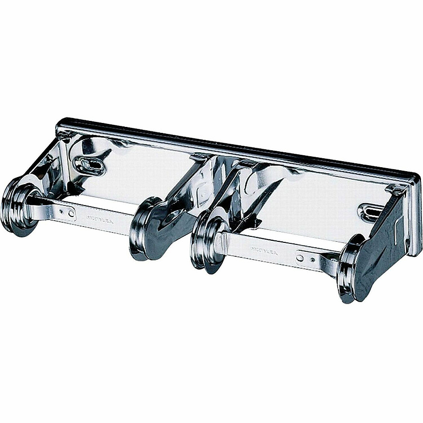 San Jamar 2-Roll Locking Bath Tissue Dispensers Roll Dispenser - 2 x Roll - 2.8" Height x 12.4" Width x 4.5" Depth - Chrome - Anti-theft, Lockable - 12 / Carton (R260XCCT)