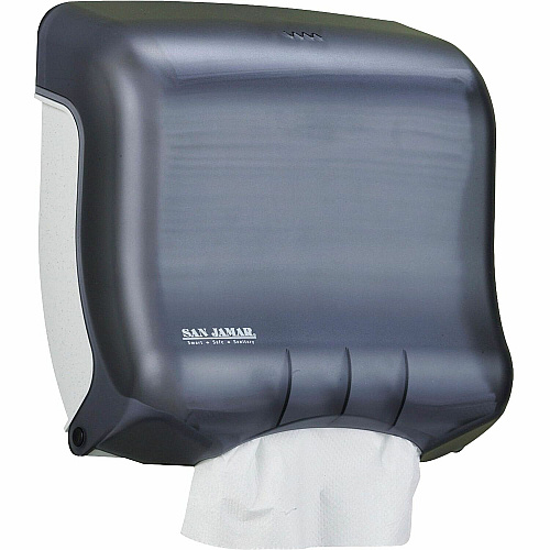 San Jamar UltraFold Towel Dispenser C Fold, Multifold Dispenser - 240 x Sheet C Fold, 400 x Sheet Multifold - 11.5" Height x 11.5" Width x 6" Depth - Pearl Black - 6 / Carton (T1750TBKCT)