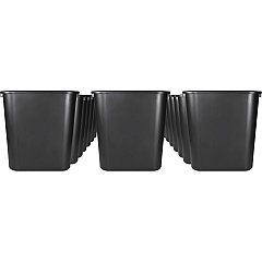 Sparco Rectangular Wastebasket 7 gal Capacity - Rectangular - 15" Height x 14.5" Width x 10.5" Depth - Polyethylene - Black - 24 / Carton (02160CT)
