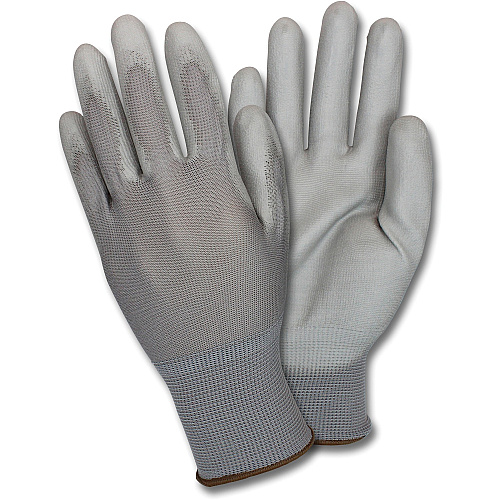 Safety Zone Poly Coated Knit Gloves Polyurethane Coating - XXL Size - Gray - Knitted, Flexible, Comfortable, Breathable - For Industrial - 12 / Dozen (GNPU2X4GY)