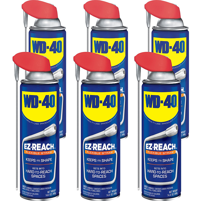 WD-40 EZ Reach Flexible Straw Lubricant 14.40 fl oz - Corrosion Resistant - 6 / Carton (49019CT)